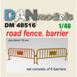 Road fencing, barrier set No. 1. Set 6 pcs. Resin. 3D printing Scale 1:48 DAN Models DM 48516