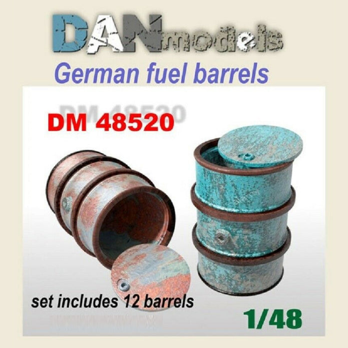 German 200l, barrels, Set of 12 pcs. Resin, 3D Scale 1:48 DAN Models DM 48520