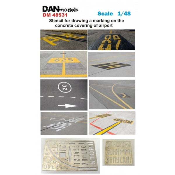 Stencil for marking on the airfield concrete Scale 1:48 DAN Models DM 48531