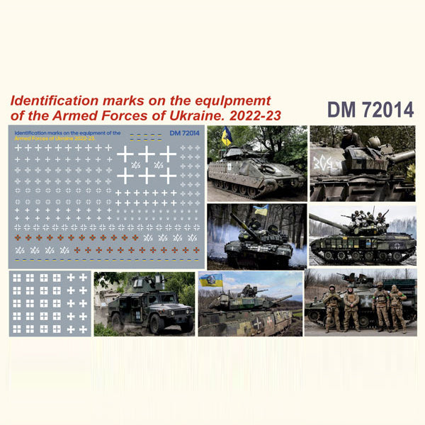 Detailing set Identification marks on the equipment of the Armed Forces of Ukraine (2022-2023) Scale 1:72 DAN Models DM 72014