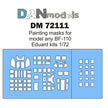 Painting Masks for aircraft model BF-110 (for Eduard kit) Scale 1:72 DAN Models DM 72111