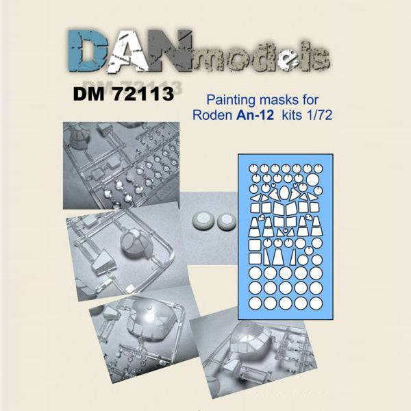 Painting Masks for An-12 aircraft model (for Roden kit 1/72) Scale 1:72 DAN Models DM 72113
