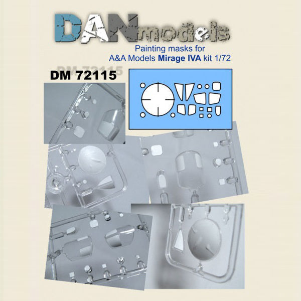 Painting Masks for Mirage 4 aircraft model (for A&A) Scale 1:72 DAN Models DM 72115