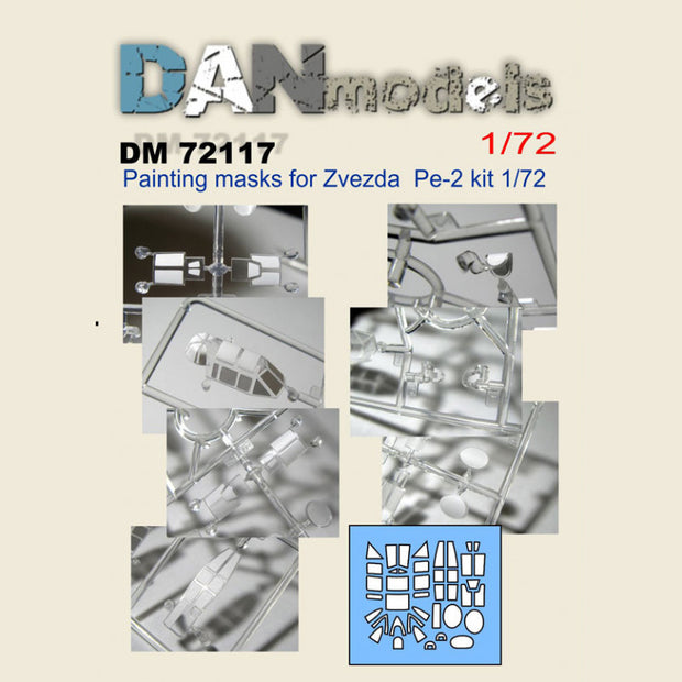 Painting Masks for model aircraft "Pe-2" (for Zvezda 1/72) Scale 1:72 DAN Models DM 72117