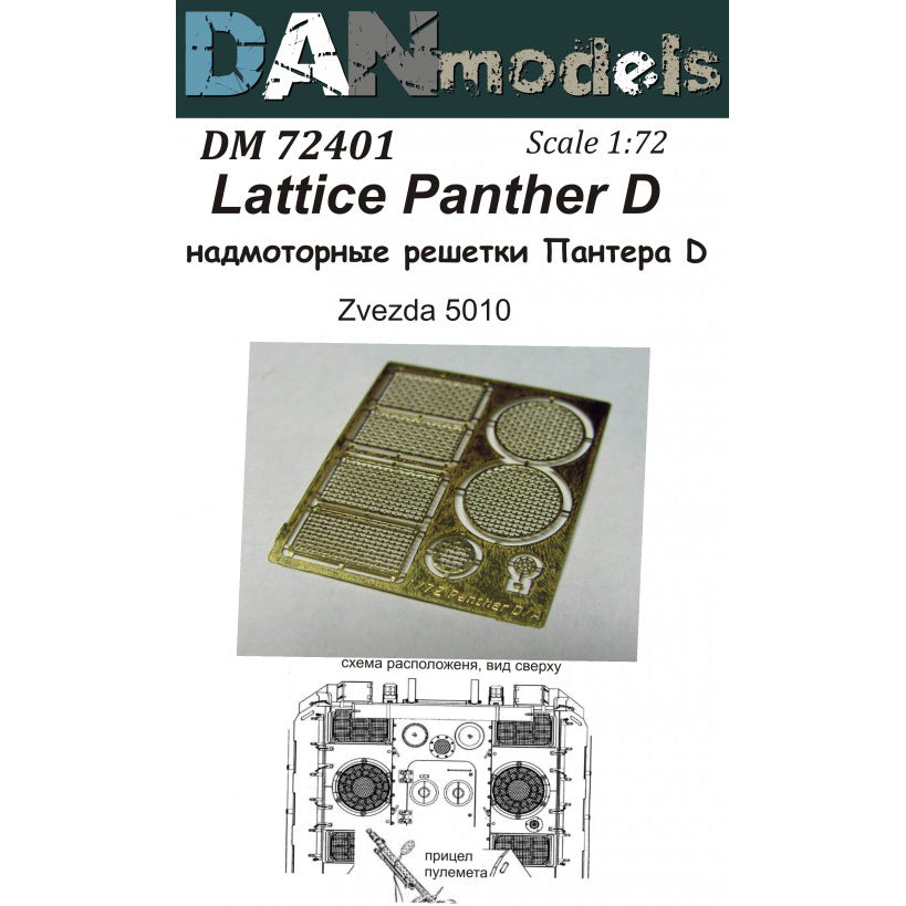 Engine grilles Panther D (for Zvezda 5010) Scale 1:72 DAN Models DM 72401