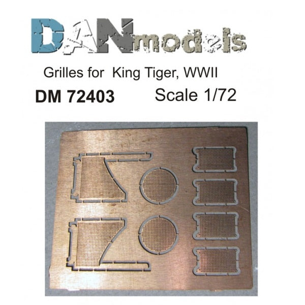 Engine grilles Royal Tiger (for Zvezda 5023) Scale 1:72 DAN Models DM 72403