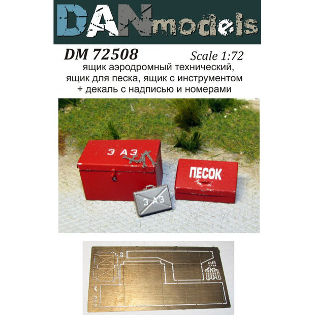Airfield technical box, sand box, tool box + decal Scale 1:72 DAN Models DM 72508