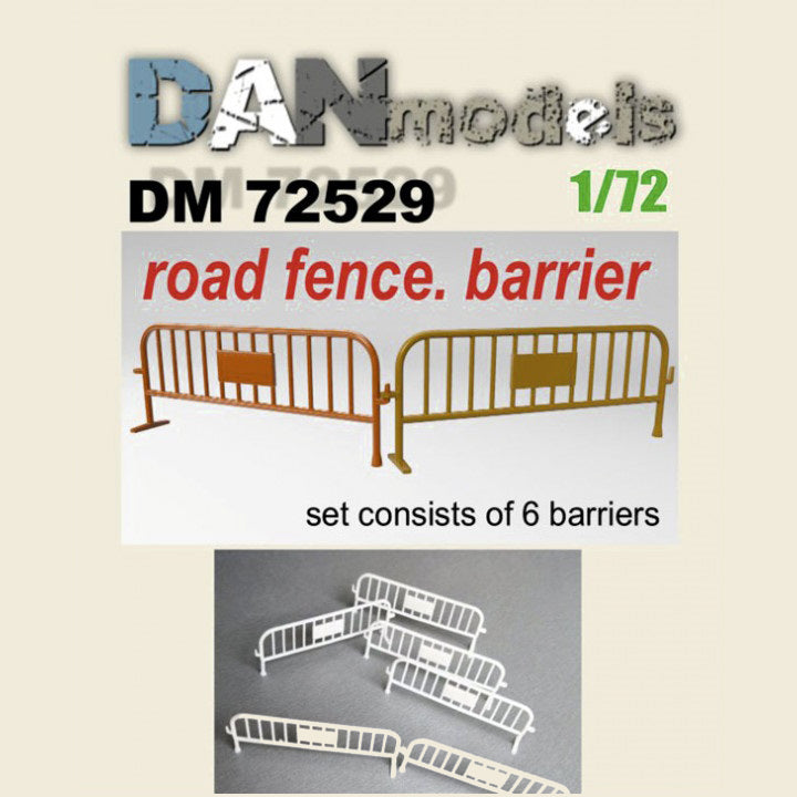Road fence, barrier. Set 6 pcs. Resin. 3D printing Scale 1:72 DAN Models DM 72529
