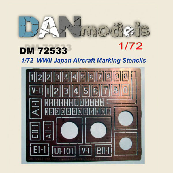 Stencil for marking Japanese aircraft. WW II Scale 1:72 DAN Models DM 72533