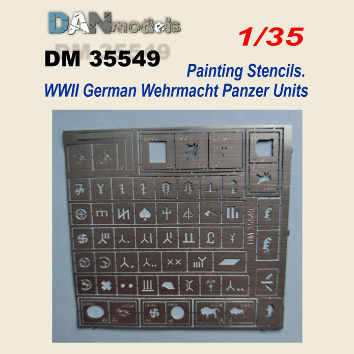 Stencil for WWII German Wehrmacht Panzer Units Scale 1:35 DAN Models DM 35549