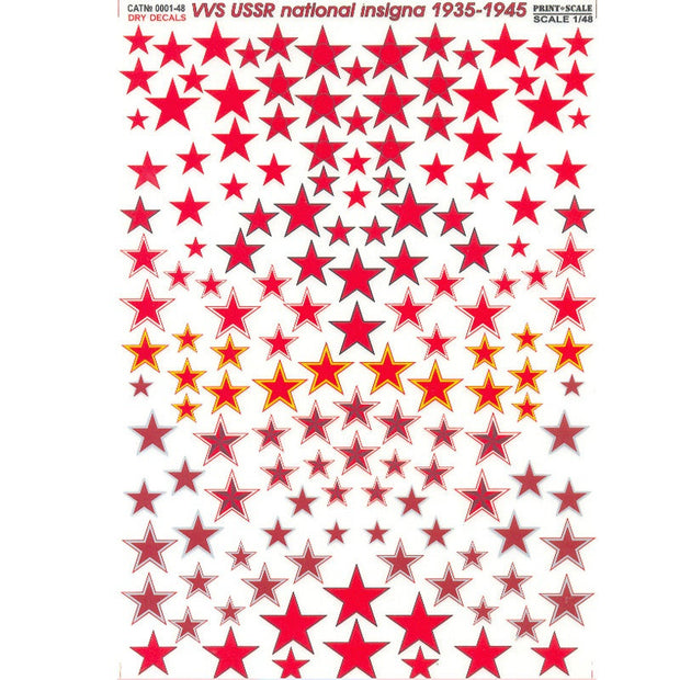 Print Scale 0001-48 Decal 1:72-1:48 VVS USSR National Insigna 1935-1940