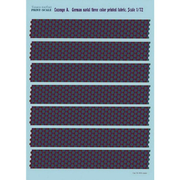 Print Scale 004-camo Decal Lozenge A. German Naval Three Color Printed Fabric Scale 1:72