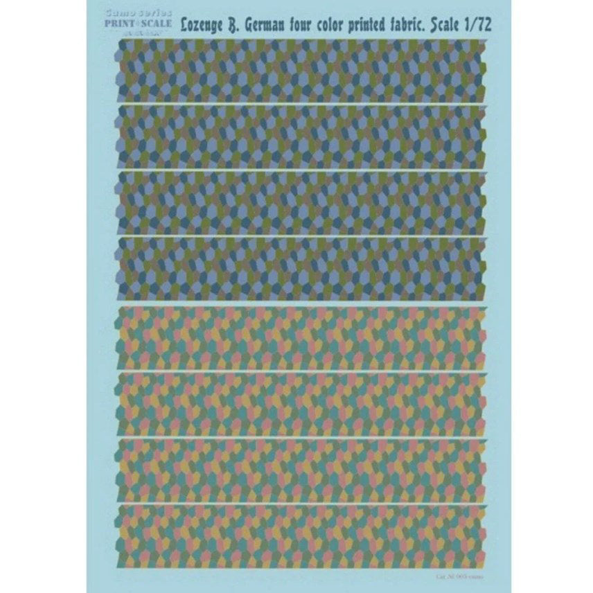 Print Scale 005-camo Decal Lozenge B. German four color printed fabric Scale 1:72