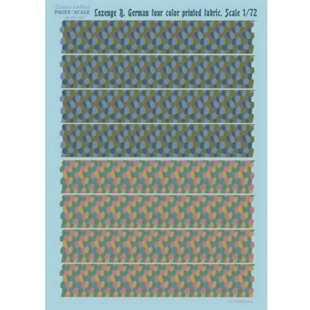 Print Scale 005-camo Decal Lozenge B. German four color printed fabric Scale 1:72