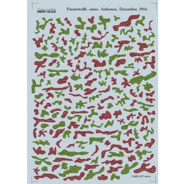 Print Scale 007-camo Decal Panzerwaffe camo. Ardennes Scale 1:72