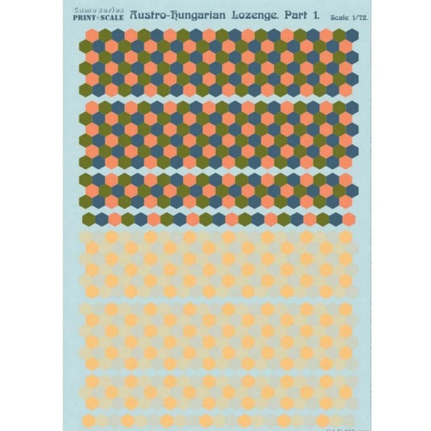 Print Scale 012-camo Decal Austro-Hungarian Lozenge Part 1 Scale 1:72 for Aircraft Plastic model kit