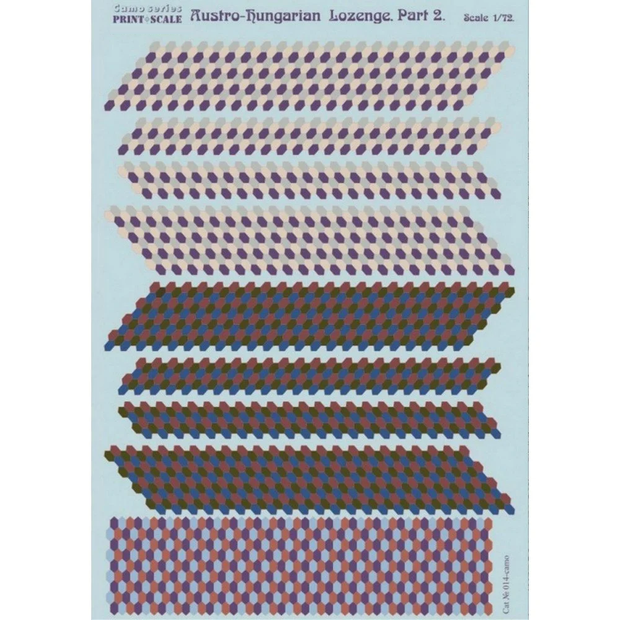 Print Scale 014-camo Decal Austro-hungarian Lozenge Part 2 Scale 1:72 for Aircraft Plastic model kit