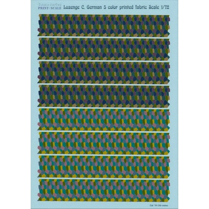 Print Scale 016-camo Decal 1:72 Lozenge C. German 5 color printed fabric