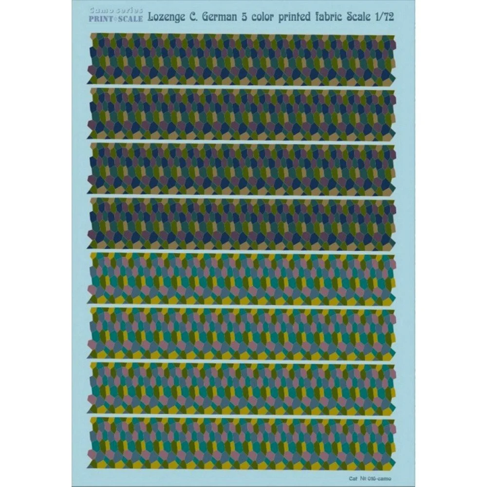 Print Scale 016-camo Decal 1:72 Lozenge C. German 5 color printed fabric