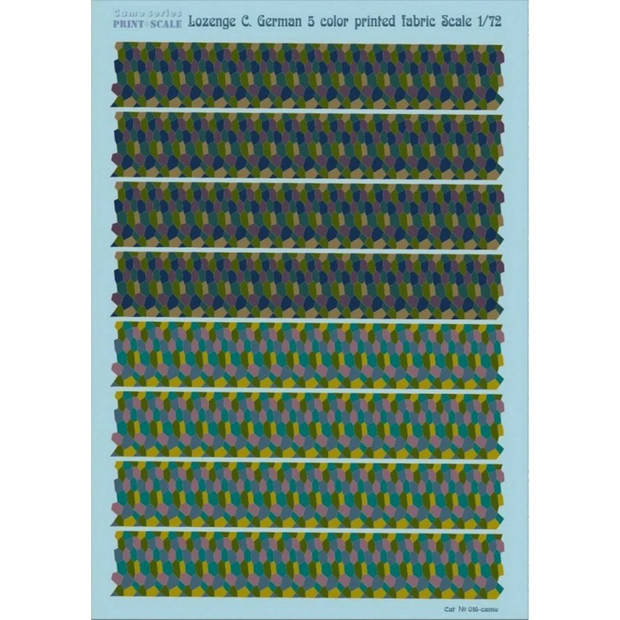 Print Scale 016-camo Decal 1:72 Lozenge C. German 5 color printed fabric