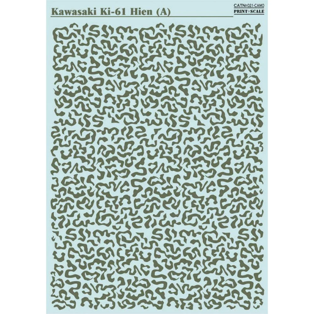Print Scale 021-camo Decal Kawasaki Ki-61 Hien A Camo Scale 1:72 for Aircraft Plastic model kit