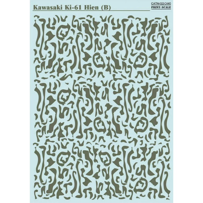 Print Scale 022-camo Decal Kawasaki Ki-61 Hien B Camo Scale 1:72 for Aircraft Plastic model kit