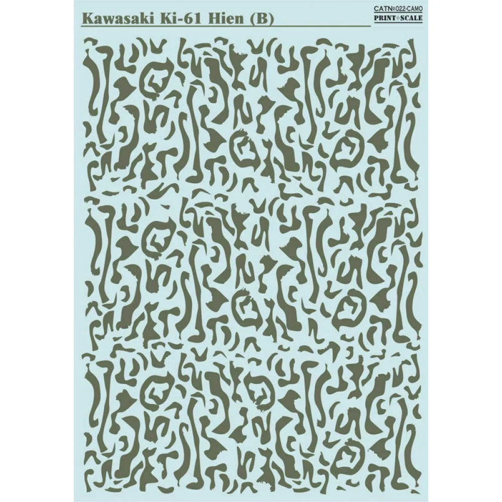 Print Scale 022-camo Decal Kawasaki Ki-61 Hien B Camo Scale 1:72 for Aircraft Plastic model kit