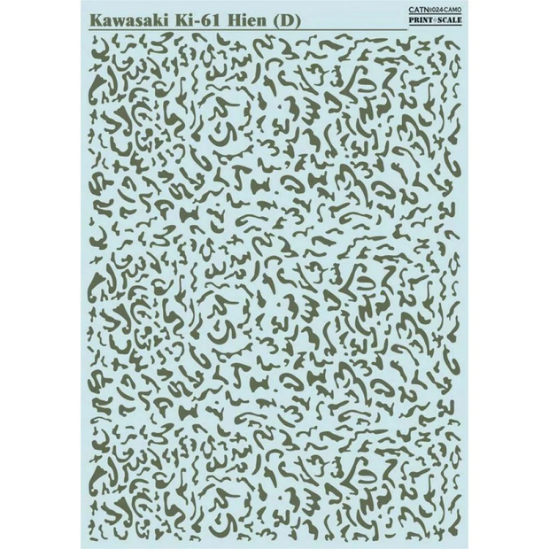 Print Scale 024-camo Decal Kawasaki Ki-61 Hien D Camo Scale 1:72 for Aircraft Plastic model kit
