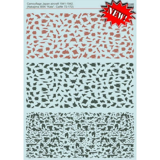 Print Scale 026-camo Decal 1:72 Nakajima B5N Kate Camo. Japan aircraft 1941-1942