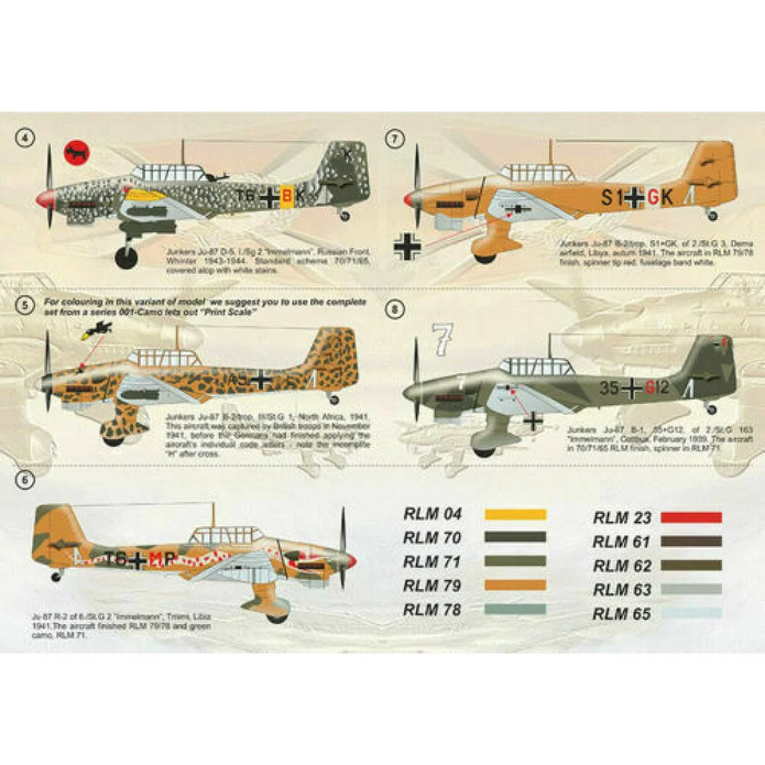 Print Scale 32-020 Decal Junkers Ju-87 Part 2. The complete set 3 leaf Scale 1:32 for Aircraft Plastic model kit