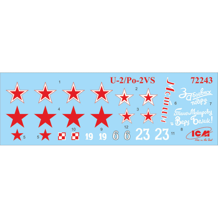 ICM 72210 Scale 1:72 Biplanes of 1930s and 1940s (Не-51A-1 Ki-10-II U-2/Po-2VS)