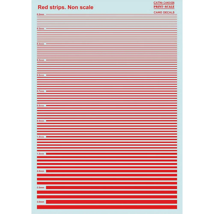 Print Scale 036-camo Decal Non scale Red strips Camo