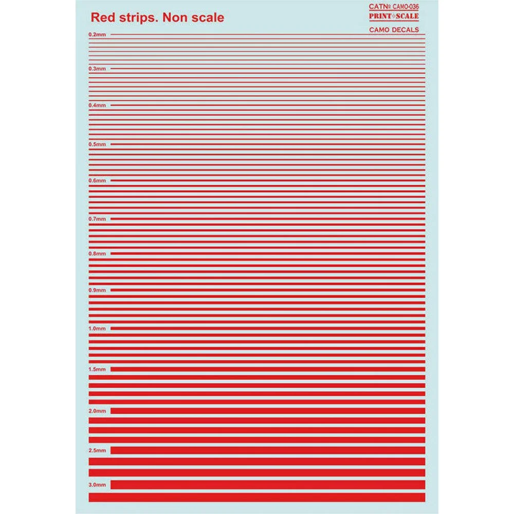 Print Scale 036-camo Decal Non scale Red strips Camo