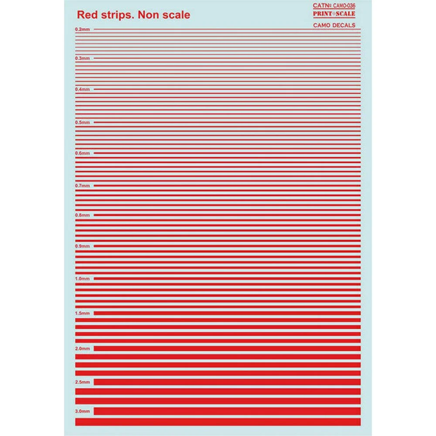 Print Scale 036-camo Decal Non scale Red strips Camo