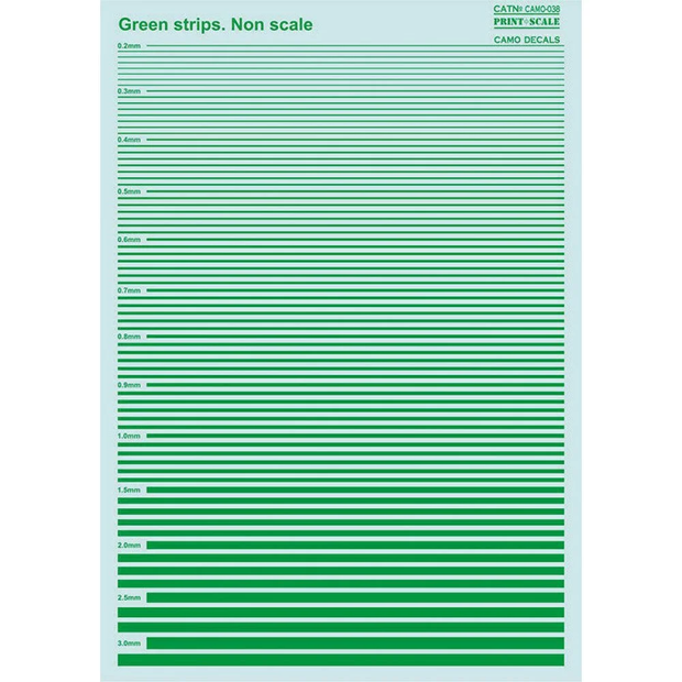 Print Scale 038-camo Decal Non scale Green strips Camo