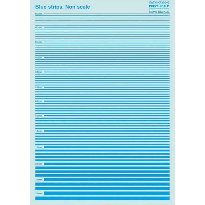 Print Scale 040-camo Decal Non scale Blue strips Camo