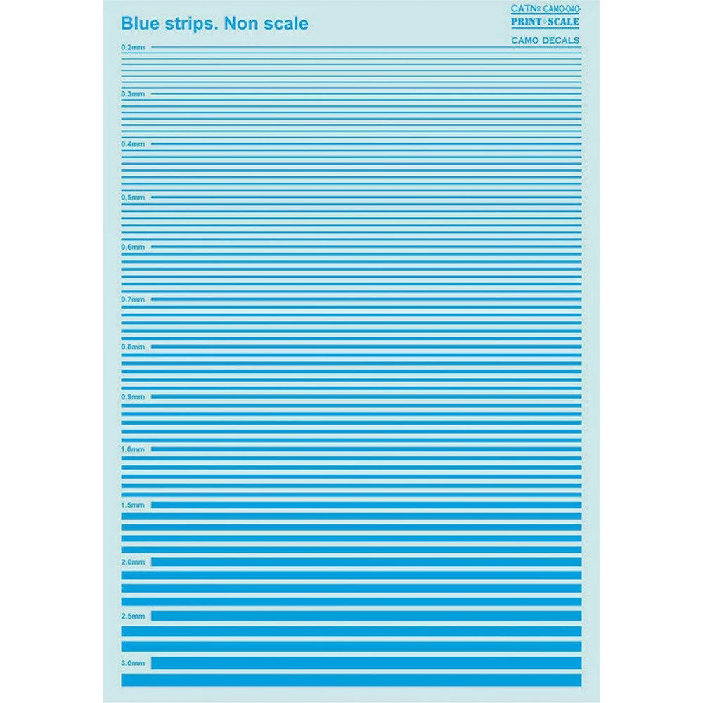 Print Scale 040-camo Decal Non scale Blue strips Camo