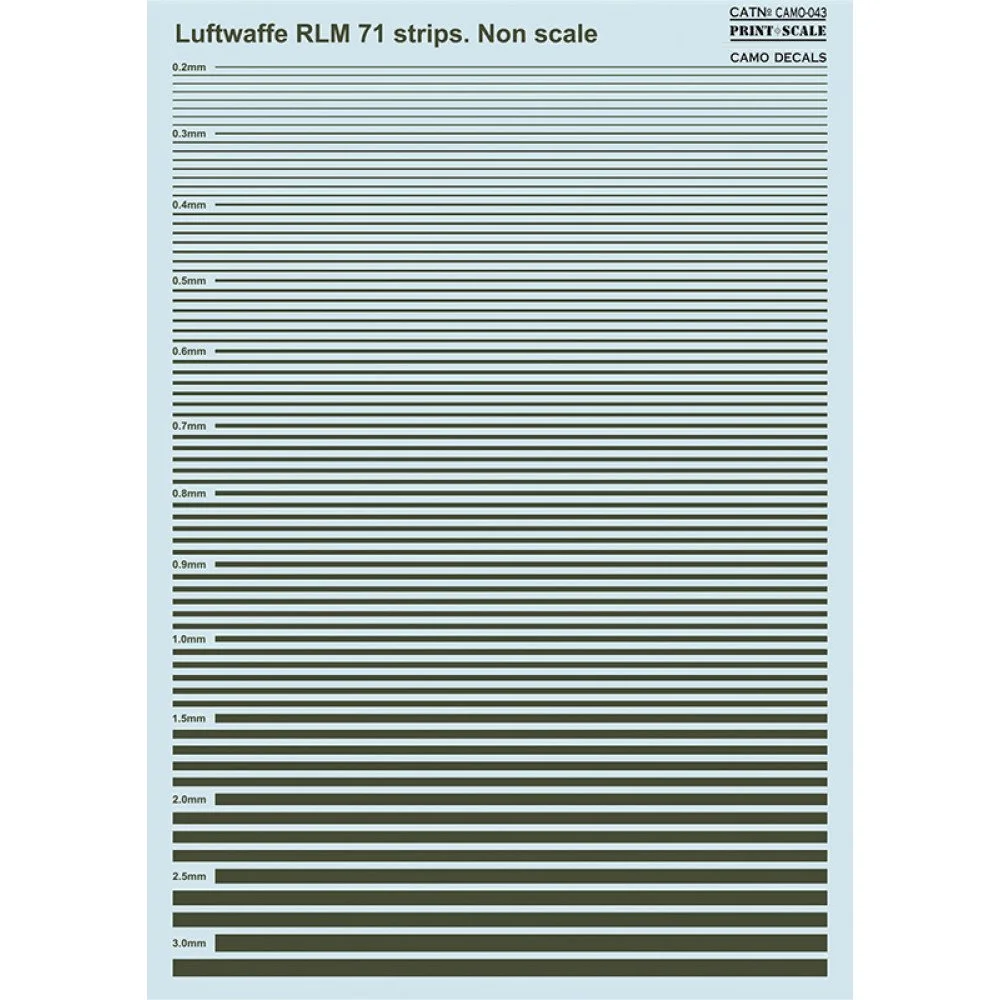 Print Scale 043-camo Decal Non scale Luftwaffe RLM 71 strips Camo