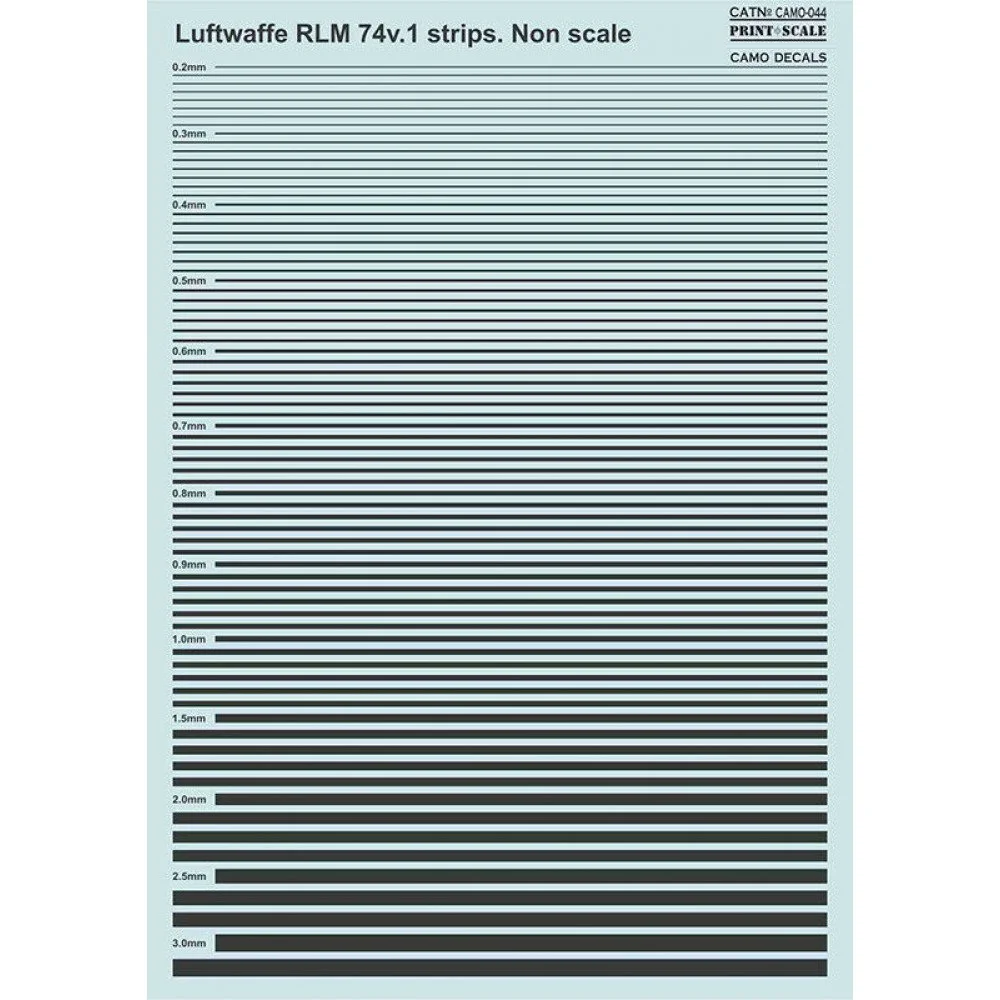 Print Scale 044-camo Decal Non scale Luftwaffe RLM 74v.1 strips Camo