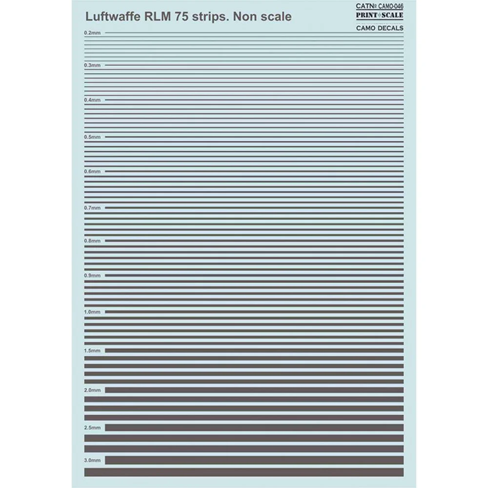 Print Scale 046-camo Decal Non scale Luftwaffe RLM 75 strips Camo
