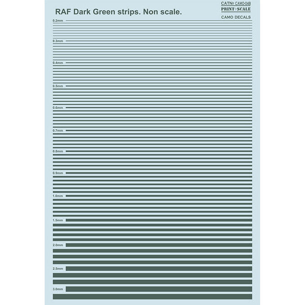 Print Scale 048-camo Decal Non scale RAF Dark Green strips Camo