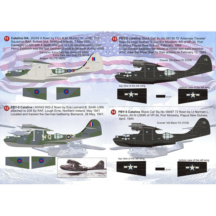 Print Scale 144-003 Decal PBY Catalina Scale 1:144 for Aircraft Plastic model kit