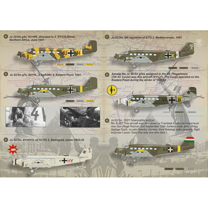 Print Scale 144-004 Decal Junkers JU-52 Scale 1:144 for Aircraft Plastic model kit