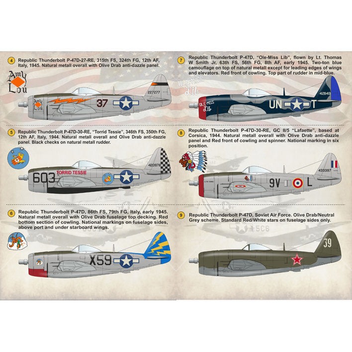 Print Scale 144-005 Decal 1:144 Republic P-47 Thunderbolt for Aircraft Plastic model kit