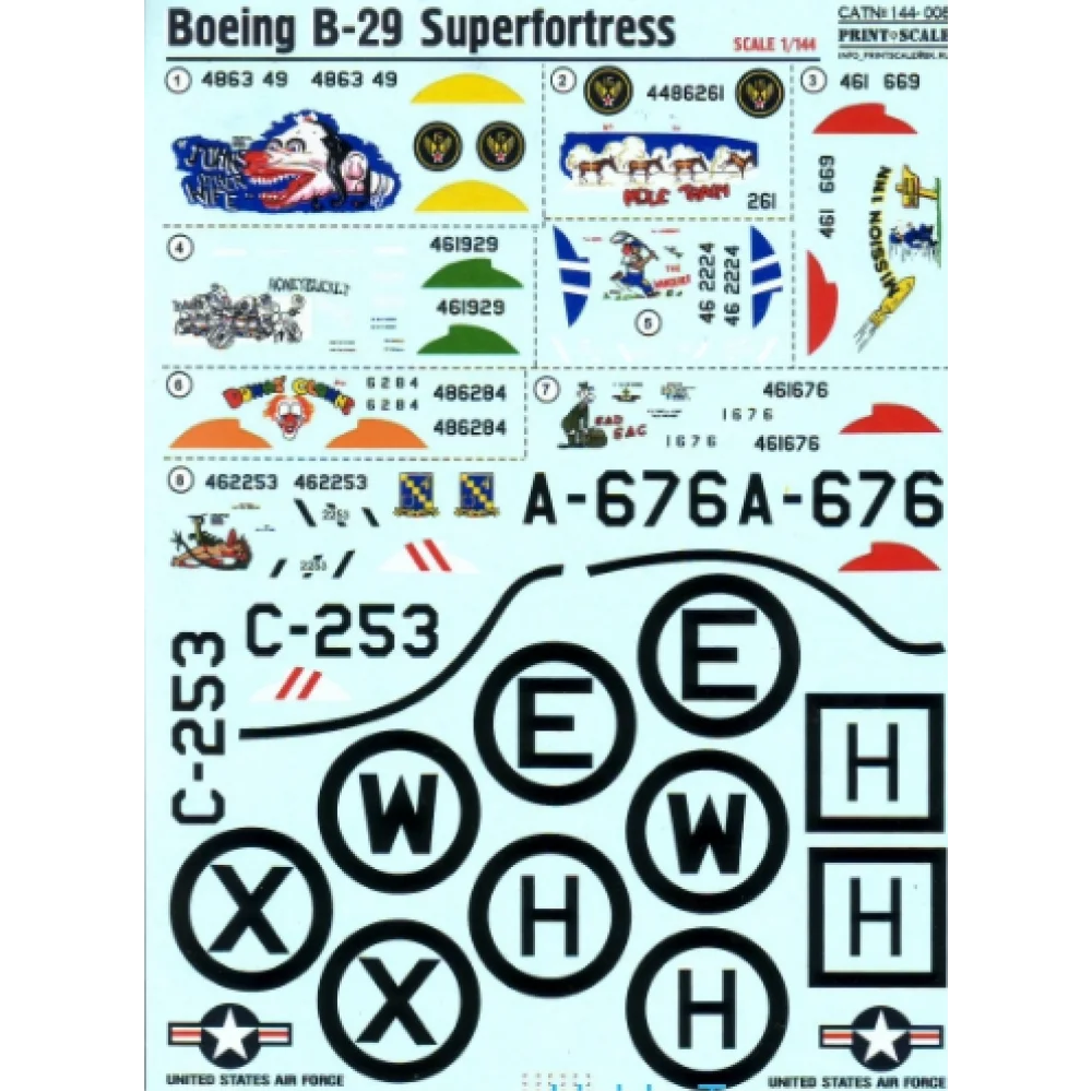 Print Scale 144-008 Decal 1:144 Boeing B-29 Superfortress for Aircraft Plastic model kit