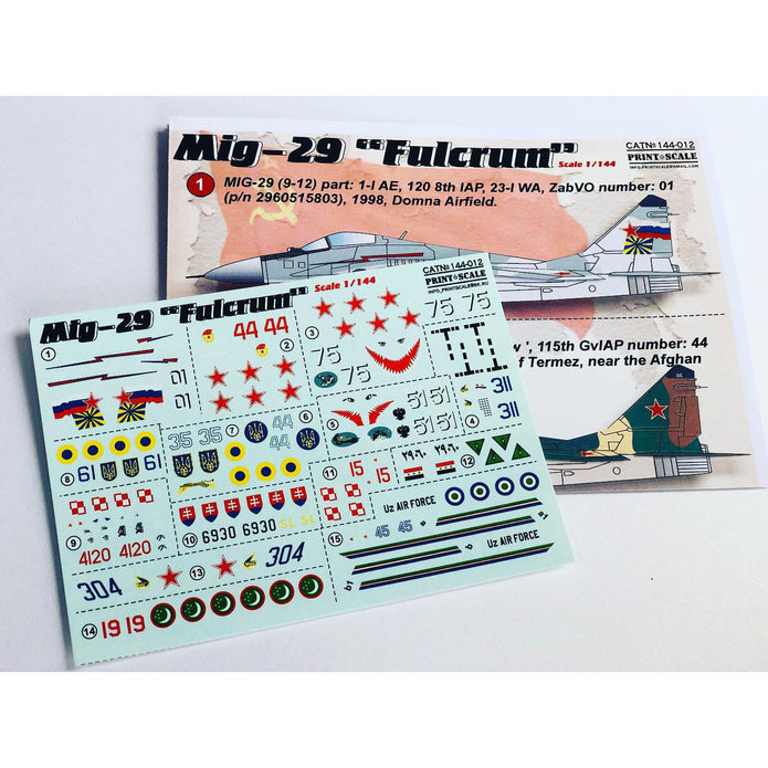 Print Scale 144-012 Decal Mig-29 Scale 1:144 for Aircraft Plastic model kit