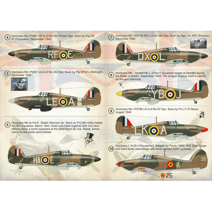 Print Scale 144-016 Decal 1:144 Hawker Hurricane MK I Aces. The battle of Britain