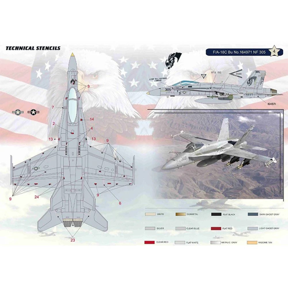 Print Scale 144-019 Decal F-18 Hornet Scale 1:144 for Aircraft Plastic model kit