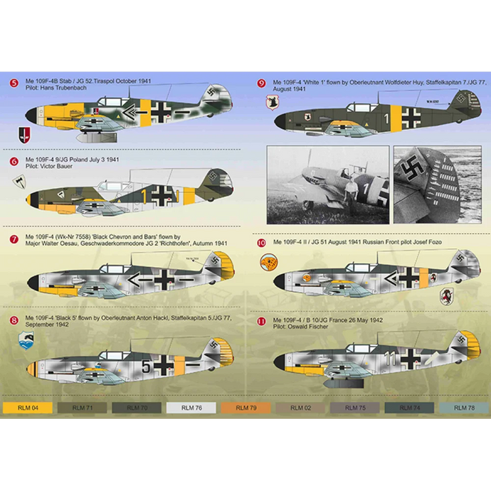 Print Scale 144-020 Decal 1:144 Messerschmitt Me-Bf 109 F for Aircraft Plastic model kit
