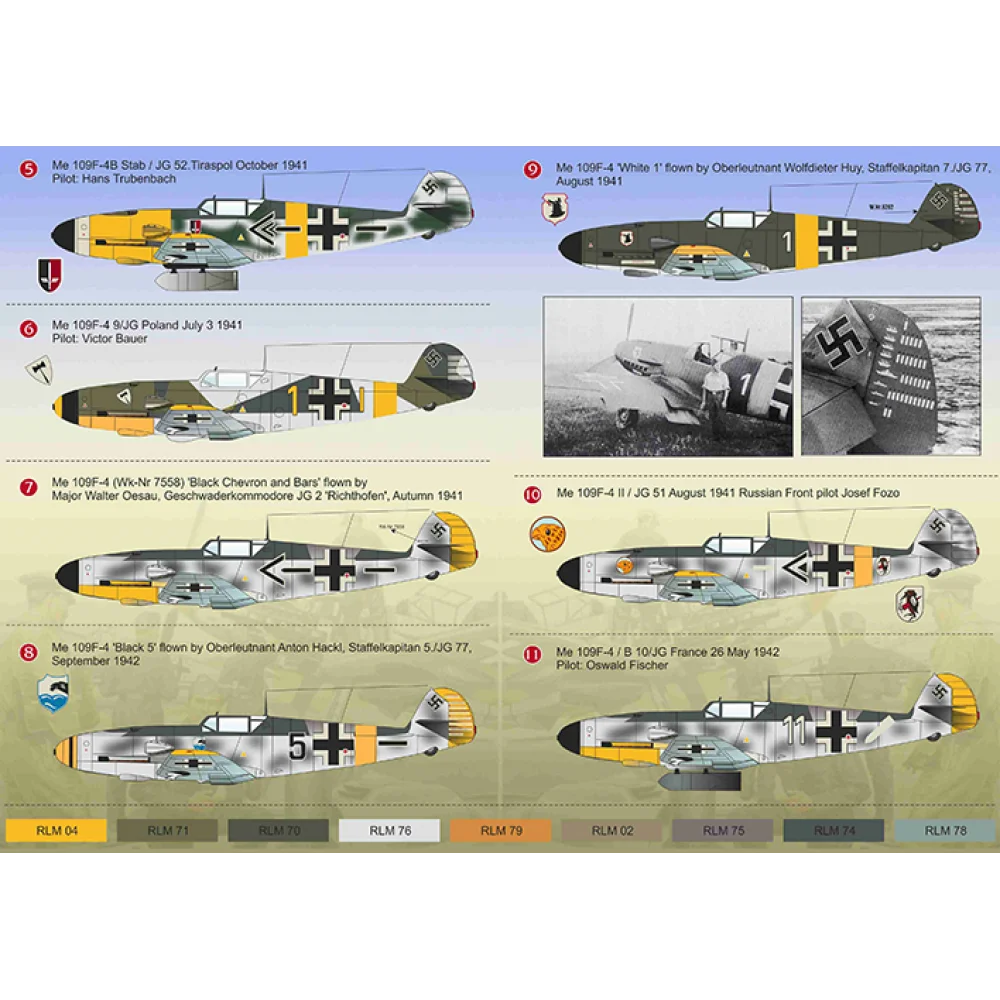 Print Scale 144-020 Decal 1:144 Messerschmitt Me-Bf 109 F for Aircraft Plastic model kit